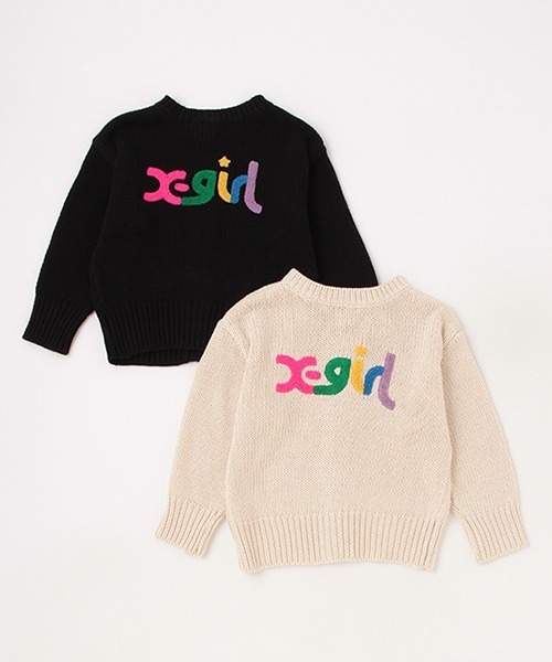 X-girl Stages（エックスガールステージス）の「【WEB限定】ニットカーディガン（カーディガン/ボレロ・キッズ・アイボリー/ブラック・90cm/100cm/110cm/120cm/130cm/140cm）」の9枚目の写真