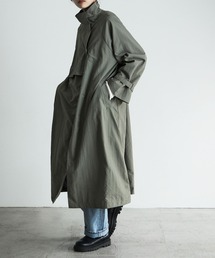 スタンドカラーフラップコート