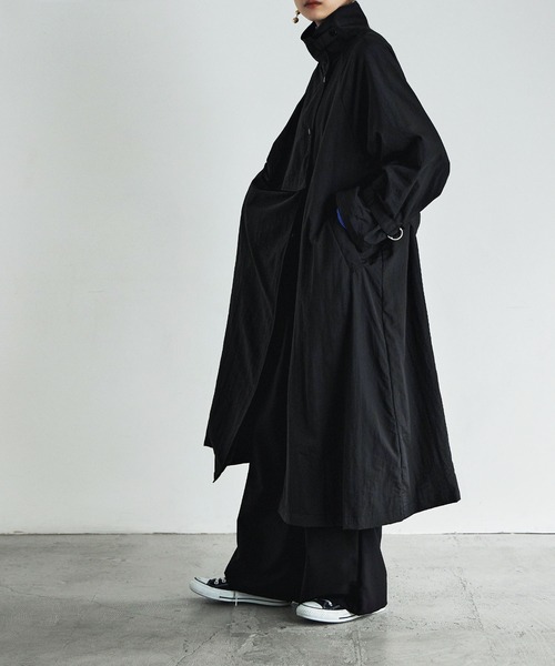 etoll.（エトル）の「スタンドカラーフラップコート（トレンチコート・レディース・アイボリー/ベージュ/ライトカーキ/ブラック/モカ・M）」の2枚目の写真