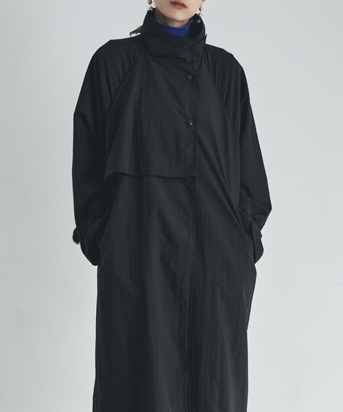 etoll.（エトル）の「スタンドカラーフラップコート（トレンチコート・レディース・アイボリー/ベージュ/ライトカーキ/ブラック/モカ・M）」の18枚目の写真