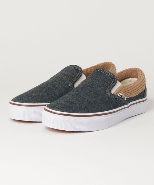 VANS(バンズ)の「VANS ヴァンズ SLIP ON スリッポン V98CF REMIX BLUE/CORDUROY(スニーカー・メンズ・ブルー・6h/7h/5/9/8/10h/6/10/5h/4h/8h/7/4/9h/12)」の2枚目の写真