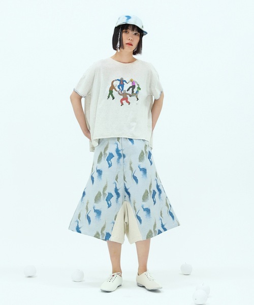 今期 bedsidedrama ベッドサイドドラマ　カットソー Ｔシャツ　新品 bedsidedrama（ベットサイドドラマ）の「Blanket stitch T-shirt