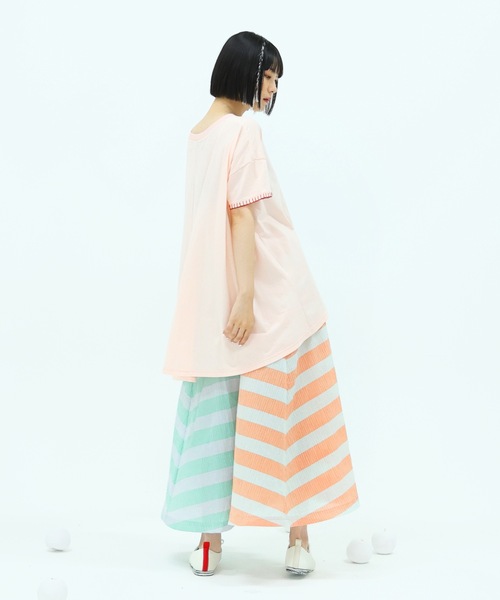 bedsidedrama（ベットサイドドラマ）の「Blanket stitch T-shirt “DANCE”（Tシャツ/カットソー・レディース・オートミール/ミント/ピンク・2/1）」の9枚目の写真