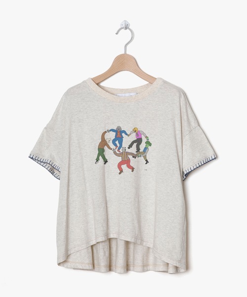 bedsidedrama（ベットサイドドラマ）の「Blanket stitch T-shirt