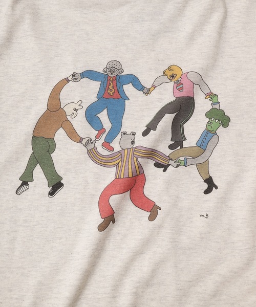 bedsidedrama（ベットサイドドラマ）の「Blanket stitch T-shirt “DANCE”（Tシャツ/カットソー・レディース・オートミール/ミント/ピンク・2/1）」の16枚目の写真