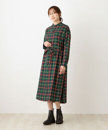 AFTERNOON TEA アフタヌーンティー 花柄 シャツワンピース ロング Afternoon Tea（アフタヌーンティー）の「タータンチェック柄