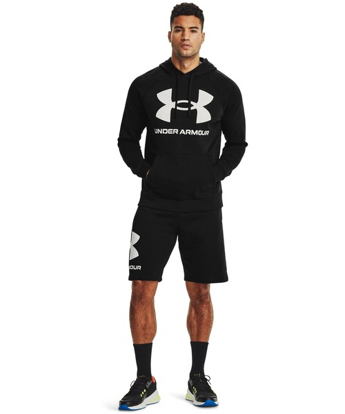 UNDER ARMOUR（アンダーアーマー）の「UAライバルフリース フーディー 〈ビッグロゴ〉（トレーニング/メンズ）（スウェット・メンズ・グレー/ダークグレー/ブラック・M/L/3XL/S/XL/XXL）」の12枚目の写真