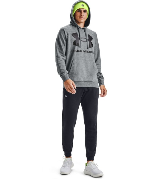 UNDER ARMOUR（アンダーアーマー）の「UAライバルフリース フーディー 〈ビッグロゴ〉（トレーニング/メンズ）（スウェット・メンズ・グレー/ダークグレー/ブラック・M/L/3XL/S/XL/XXL）」の22枚目の写真