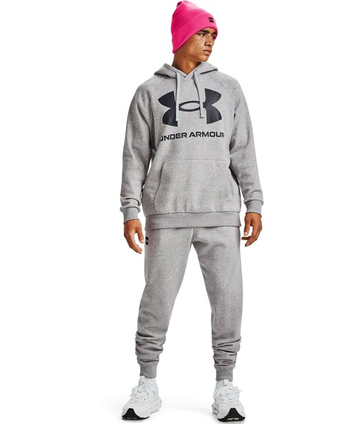 UNDER ARMOUR（アンダーアーマー）の「UAライバルフリース フーディー 〈ビッグロゴ〉（トレーニング/メンズ）（スウェット・メンズ・グレー/ダークグレー/ブラック・M/L/3XL/S/XL/XXL）」の17枚目の写真