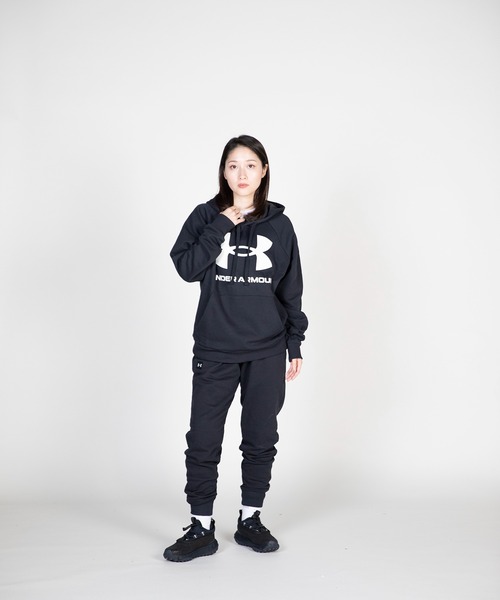 UNDER ARMOUR（アンダーアーマー）の「UAライバルフリース フーディー 〈ビッグロゴ〉（トレーニング/メンズ）（スウェット・メンズ・グレー/ダークグレー/ブラック・M/L/3XL/S/XL/XXL）」の6枚目の写真
