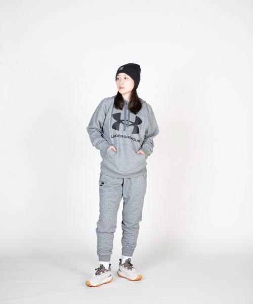 UNDER ARMOUR（アンダーアーマー）の「UAライバルフリース フーディー 〈ビッグロゴ〉（トレーニング/メンズ）（スウェット・メンズ・グレー/ダークグレー/ブラック・M/L/3XL/S/XL/XXL）」の9枚目の写真