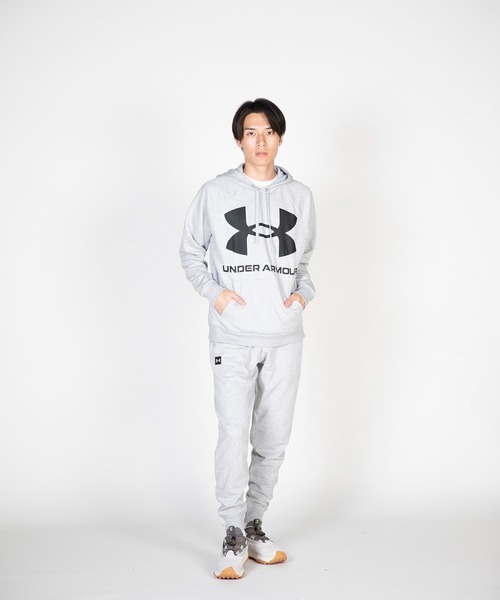 UNDER ARMOUR（アンダーアーマー）の「UAライバルフリース フーディー 〈ビッグロゴ〉（トレーニング/メンズ）（スウェット・メンズ・グレー/ダークグレー/ブラック・M/L/3XL/S/XL/XXL）」の10枚目の写真