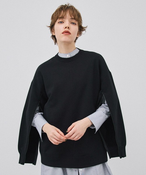 PUBLIC TOKYO（パブリックトウキョウ）の「【洗える】ｰKIWAMI- オープンスリーブオーバースウェット（スウェット・レディース・アイボリー/ブラック/ベージュ/ライム・FREE）」の2枚目の写真