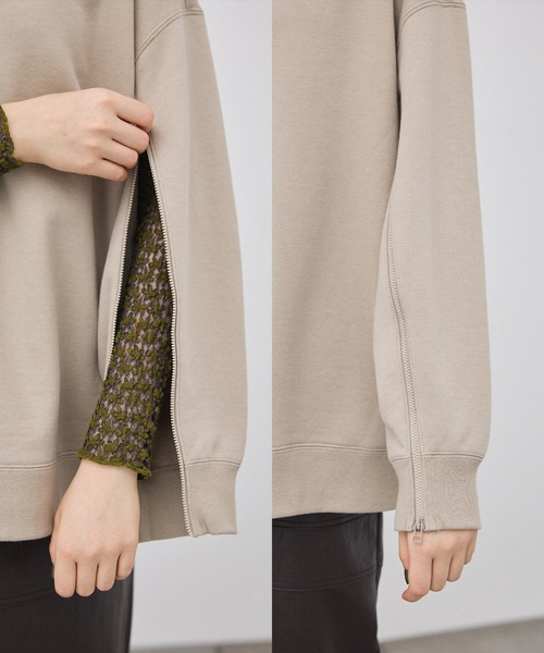 PUBLIC TOKYO（パブリックトウキョウ）の「【洗える】ｰKIWAMI- オープンスリーブオーバースウェット（スウェット・レディース・アイボリー/ブラック/ベージュ/ライム・FREE）」の11枚目の写真