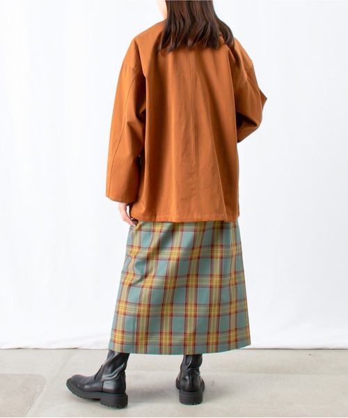 LUCA/LADY LUCK LUCA（ルカ/レディラックルカ）の「LC/LLL ノーカラーポケットギャザーカーゴジャケット（ミリタリージャケット・レディース・カーキ/ネイビー/キャメル・FREE）」の21枚目の写真