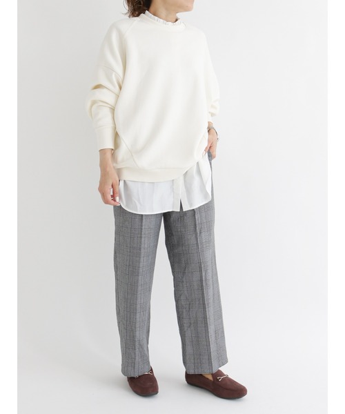 Samansa Mos2 blue（サマンサモスモスブルー）の「衿フリルブラウス（シャツ/ブラウス・レディース・グリーン/ブラック/オフホワイト・ﾌﾘ-）」の4枚目の写真