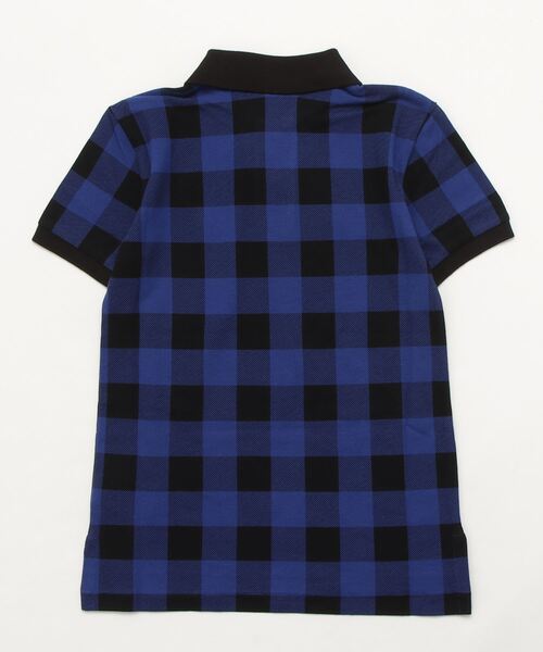 バッファロー チェック コットン メッシュ ポロシャツ