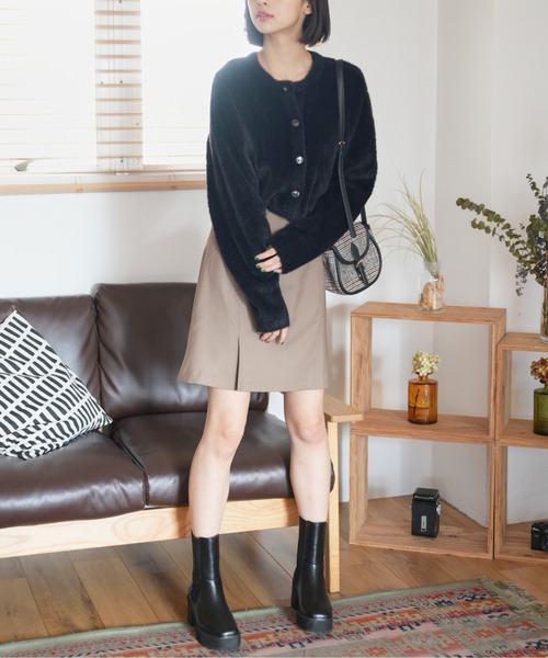 FREE'S MART（フリーズマート）の「◇前後2Wayショートシャギーショート丈ニット（ニット/セーター・レディース・ホワイト/ブラック/イエロー/ピンク・FREE）」の10枚目の写真