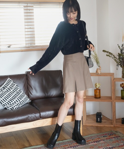 FREE'S MART（フリーズマート）の「◇前後2Wayショートシャギーショート丈ニット（ニット/セーター・レディース・ホワイト/ブラック/イエロー/ピンク・FREE）」の12枚目の写真