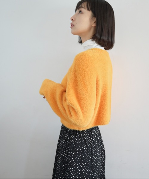 FREE'S MART（フリーズマート）の「◇前後2Wayショートシャギーショート丈ニット（ニット/セーター・レディース・ホワイト/ブラック/イエロー/ピンク・FREE）」の21枚目の写真