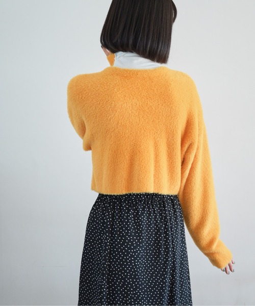 FREE'S MART（フリーズマート）の「◇前後2Wayショートシャギーショート丈ニット（ニット/セーター・レディース・ホワイト/ブラック/イエロー/ピンク・FREE）」の22枚目の写真