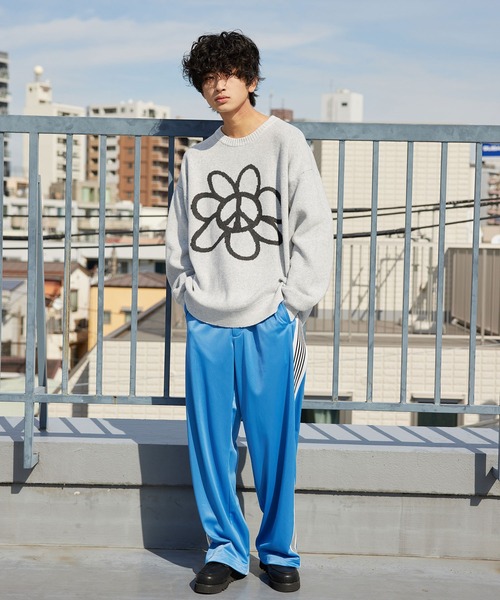 re_k by JUNRED（レクバイジュンレッド）の「re_k by JUNRED / サイドテープトラックワイドパンツ（その他パンツ・メンズ・ブラック/ブルー・S/M/L）」の4枚目の写真