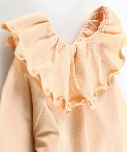 BRANSHES（ブランシェス）の「【綿100％ / 前後着れる2way】襟フリル長袖Tシャツ ロンT（Tシャツ/カットソー・キッズ・オレンジ/ブラック/オフホワイト/その他/ブルーグレー・110/120/90/100/130/140/150）」の18枚目の写真