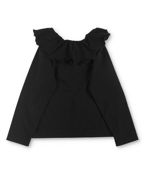 BRANSHES（ブランシェス）の「【綿100％ / 前後着れる2way】襟フリル長袖Tシャツ ロンT（Tシャツ/カットソー・キッズ・オレンジ/ブラック/オフホワイト/その他/ブルーグレー・110/120/90/100/130/140/150）」の9枚目の写真