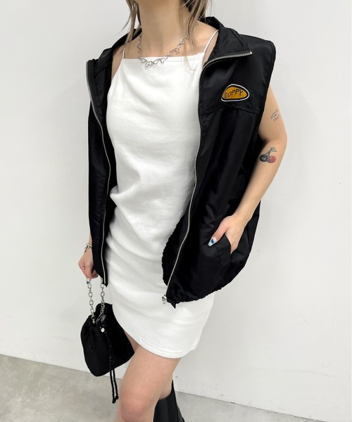 WHO'S WHO gallery（フーズフーギャラリー）の「リブナローミニキャミワンピース（ワンピース・レディース・ブラック/オフホワイト/ライトグレー/レッド・FREE）」の2枚目の写真