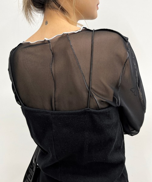 WHO'S WHO gallery（フーズフーギャラリー）の「リブナローミニキャミワンピース（ワンピース・レディース・ブラック/オフホワイト/ライトグレー/レッド・FREE）」の7枚目の写真