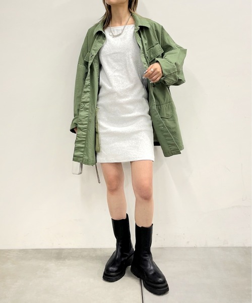 WHO'S WHO gallery（フーズフーギャラリー）の「リブナローミニキャミワンピース（ワンピース・レディース・ブラック/オフホワイト/ライトグレー/レッド・FREE）」の12枚目の写真