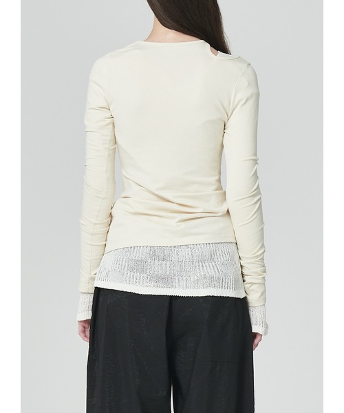LOW CLASSIC(ロウ クラシック)の「CURVE HOLE T-SHIRT(Tシャツ/カットソー・レディース・アイボリー・S/M)」の6枚目の写真