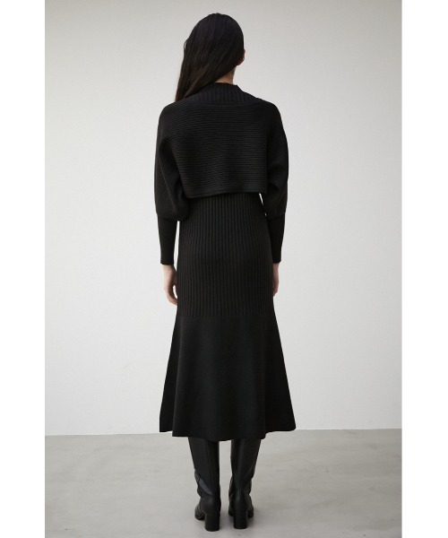 AZUL by moussy（アズールバイマウジー）の「LAYERED KNIT SET MERMAID OP/レイヤードニットセットマーメイドワンピース（ワンピース・レディース・ダークブルー/グレイッシュベージュ/ブラック・SMALL/MEDIUM）」の11枚目の写真