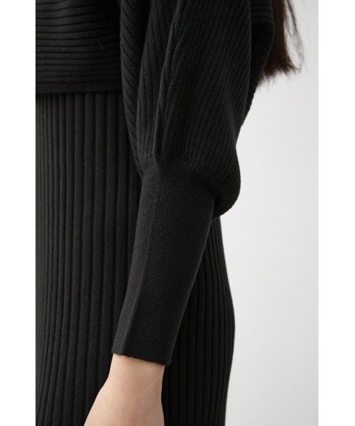 AZUL by moussy（アズールバイマウジー）の「LAYERED KNIT SET MERMAID OP/レイヤードニットセットマーメイドワンピース（ワンピース・レディース・ダークブルー/グレイッシュベージュ/ブラック・SMALL/MEDIUM）」の13枚目の写真