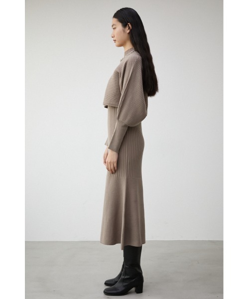 AZUL by moussy（アズールバイマウジー）の「LAYERED KNIT SET MERMAID OP/レイヤードニットセットマーメイドワンピース（ワンピース・レディース・ダークブルー/グレイッシュベージュ/ブラック・SMALL/MEDIUM）」の20枚目の写真