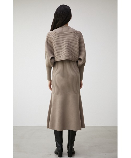 AZUL by moussy（アズールバイマウジー）の「LAYERED KNIT SET MERMAID OP/レイヤードニットセットマーメイドワンピース（ワンピース・レディース・ダークブルー/グレイッシュベージュ/ブラック・SMALL/MEDIUM）」の21枚目の写真