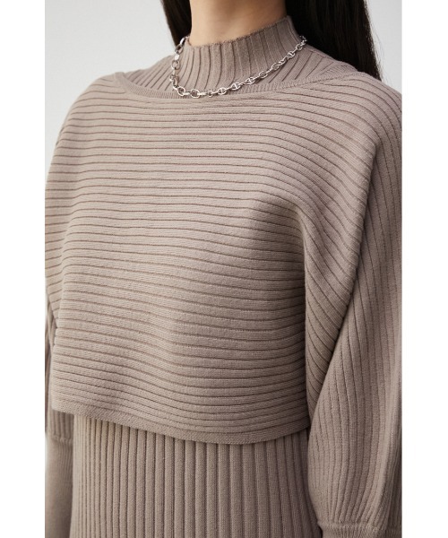 AZUL by moussy（アズールバイマウジー）の「LAYERED KNIT SET MERMAID OP/レイヤードニットセットマーメイドワンピース（ワンピース・レディース・ダークブルー/グレイッシュベージュ/ブラック・SMALL/MEDIUM）」の22枚目の写真