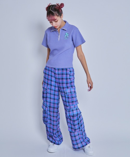 Candy Stripper(キャンディストリッパー)の「CHECK CHIFFON パンツ(その他パンツ・レディース・ブルー/イエロー/オレンジ・2)」の21枚目の写真