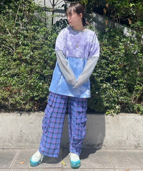 Candy Stripper(キャンディストリッパー)の「CHECK CHIFFON パンツ(その他パンツ・レディース・ブルー/イエロー/オレンジ・2)」の6枚目の写真