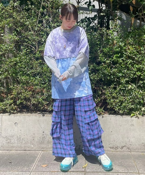 Candy Stripper(キャンディストリッパー)の「CHECK CHIFFON パンツ(その他パンツ・レディース・ブルー/イエロー/オレンジ・2)」の7枚目の写真