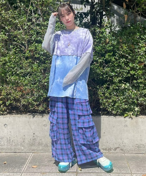 Candy Stripper(キャンディストリッパー)の「CHECK CHIFFON パンツ(その他パンツ・レディース・ブルー/イエロー/オレンジ・2)」の5枚目の写真