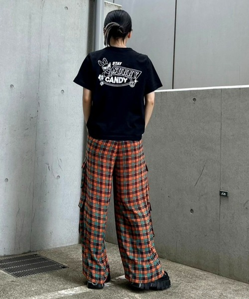 Candy Stripper(キャンディストリッパー)の「CHECK CHIFFON パンツ(その他パンツ・レディース・ブルー/イエロー/オレンジ・2)」の10枚目の写真