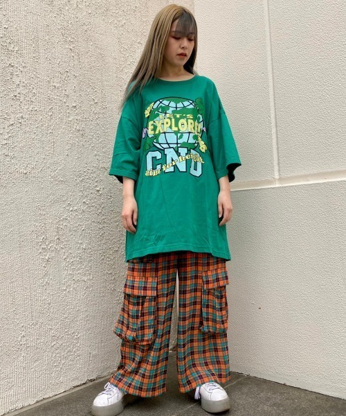 Candy Stripper(キャンディストリッパー)の「CHECK CHIFFON パンツ(その他パンツ・レディース・ブルー/イエロー/オレンジ・2)」の14枚目の写真