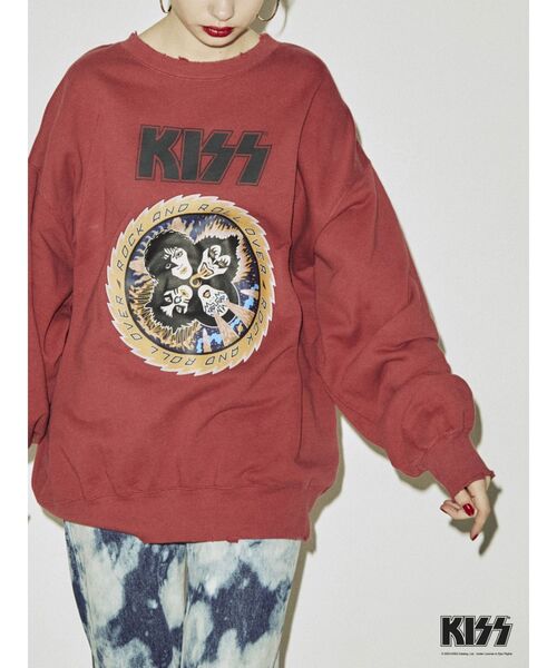 jouetie（ジュエティ）の「KISS ダメージプルオーバー【コラボ】（スウェット・レディース・ブラック/レッド/その他1・MEDIUM）」の9枚目の写真