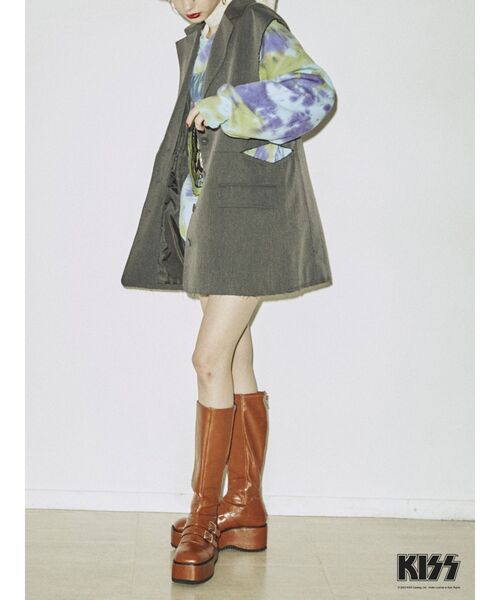 jouetie（ジュエティ）の「KISS ダメージプルオーバー【コラボ】（スウェット・レディース・ブラック/レッド/その他1・MEDIUM）」の15枚目の写真