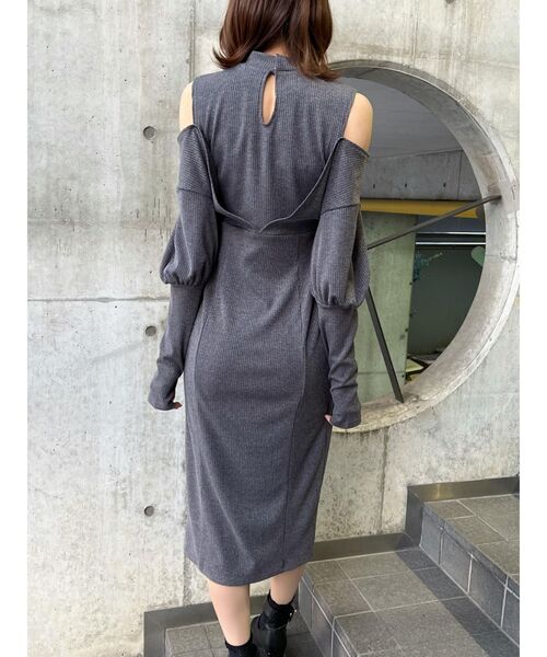 EATME(イートミー)の「カシュクールリブタイトワンピース(ワンピース・レディース・ベージュ/グレー/ブラック・FREE)」の11枚目の写真