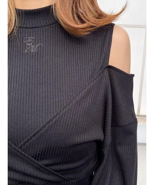 EATME(イートミー)の「カシュクールリブタイトワンピース(ワンピース・レディース・ベージュ/グレー/ブラック・FREE)」の15枚目の写真