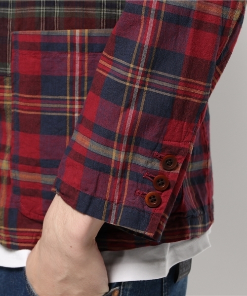 OUTLET（アウトレット）の「【BLOOM&BRANCH】tssPlaidPatch3BJKT（その他アウター・メンズ・レッド・1）」の8枚目の写真