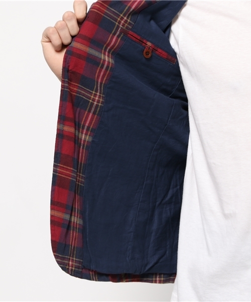 OUTLET（アウトレット）の「【BLOOM&BRANCH】tssPlaidPatch3BJKT（その他アウター・メンズ・レッド・1）」の3枚目の写真