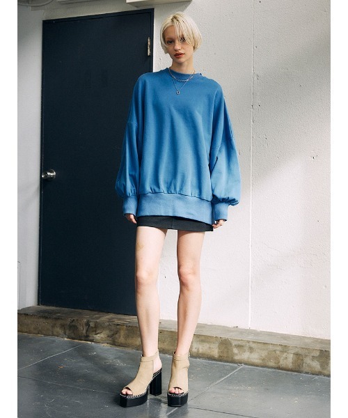 ENVYM（アンビー）の「ＢＩＧ Ｅｌｏｇｏ ＰＯ（Tシャツ/カットソー・レディース・ホワイト/ブラック/ブルー・FREE）」の6枚目の写真